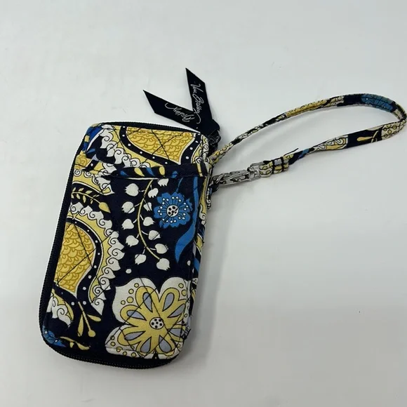 Vera Bradley Blue & Yellow Wristlet Wallet Excellent Condition - Picture 2 of 7